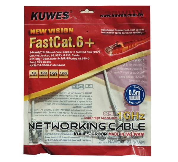 KUWES CAT6 PATCH CORDS (0.5M / 2M / 3M / 5M / 10M)